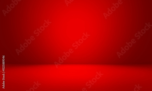 Empty bright red studio background, product display with copy space for displaying content design. Banner for product advertising