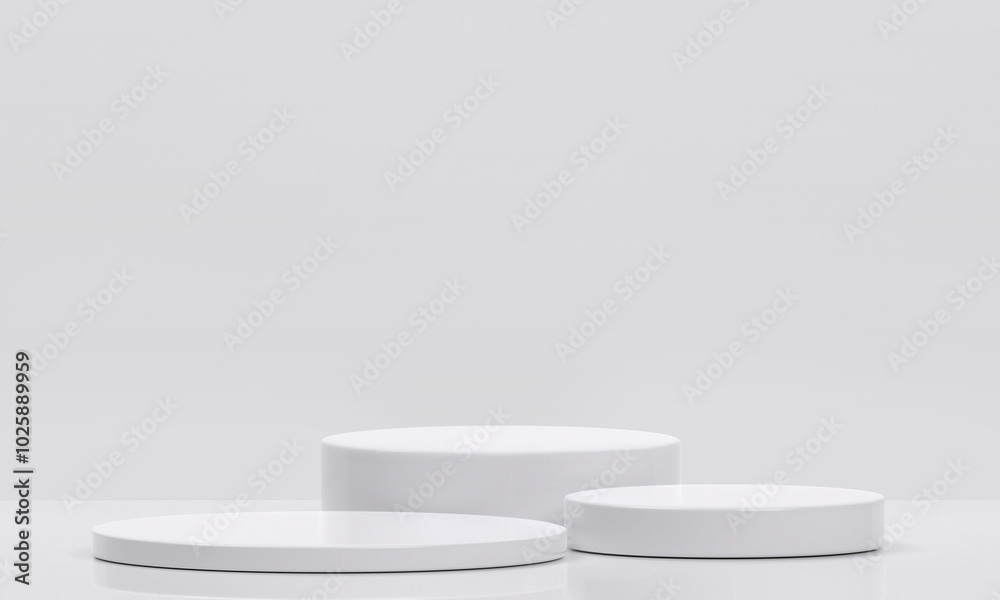 White product display podium in studio room, for display presentation White product display podium in studio room, for display presentation