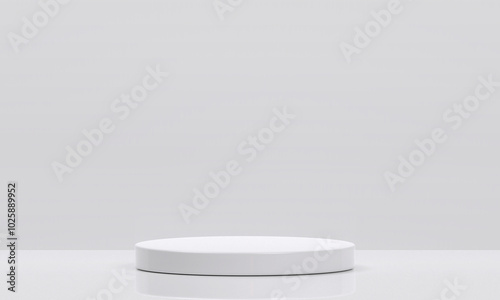 White product display podium in studio room, for display presentation