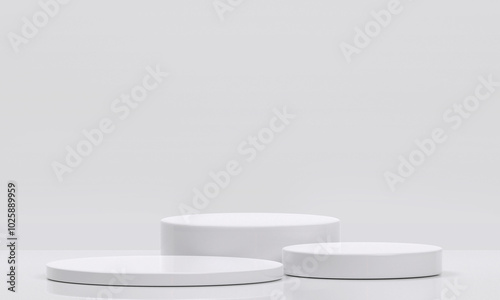 White product display podium in studio room, for display presentation