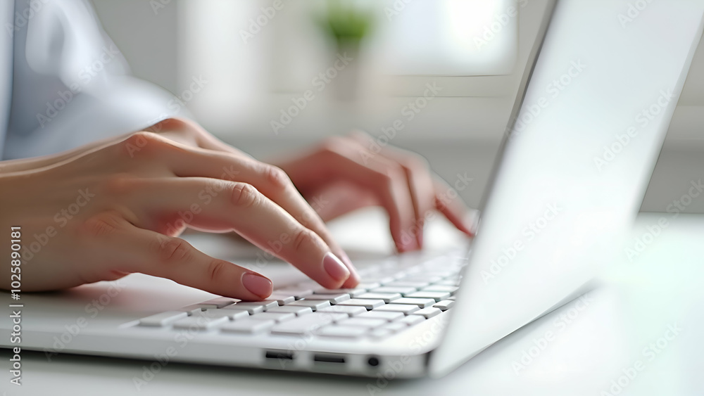 Person typing on a computer Person typing on a computer
