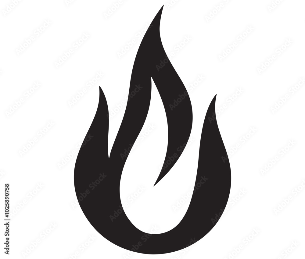 Illustration of a fire, Flame fire icon, Fire flames silhouette vector Illustration of a fire, Flame fire icon, Fire flames silhouette vector