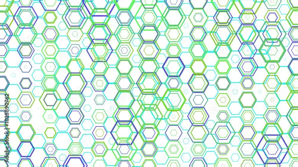 Hexagonal Pattern Animation on White Background