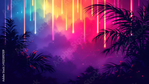 Neon colors in night