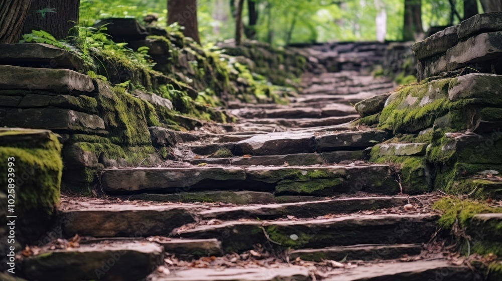 Stone Steps in a Forest Stone Steps in a Forest