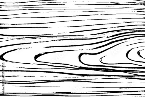 筆タッチの木目のモノクロ線画背景イラスト