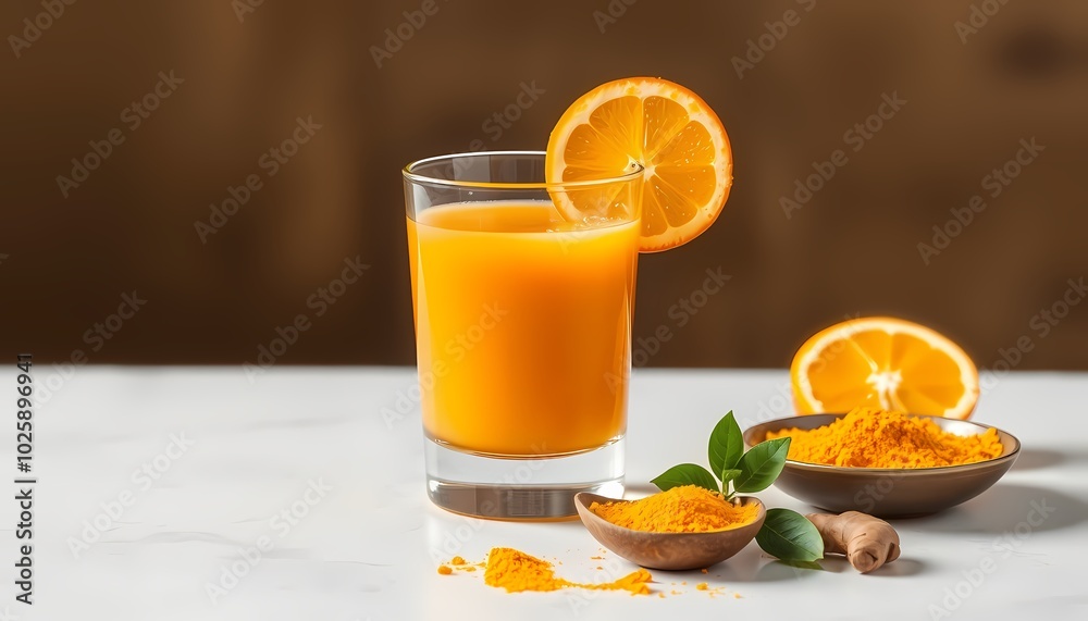 Fototapeta premium Immunity-Boosting Orange, Ginger & Turmeric Juice