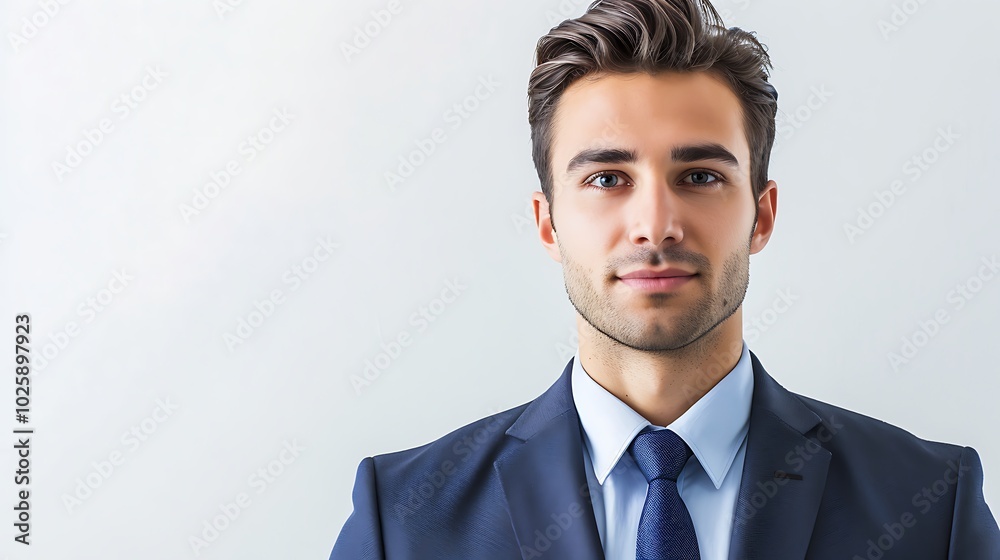 Handsome Businessman on White Background, Business Theme, Portrait, Handsome Businessman Handsome Businessman on White Background, Business Theme, Portrait, Handsome Businessman