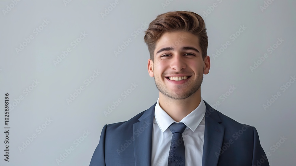Handsome Caucasian Man in Formal Suit Smiling, Isolated on White Background, Business Theme, Formal Suit, Portrait Handsome Caucasian Man in Formal Suit Smiling, Isolated on White Background, Business Theme, Formal Suit, Portrait