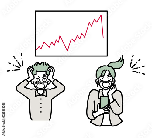 株価の暴落に狼狽する投資家のイラスト