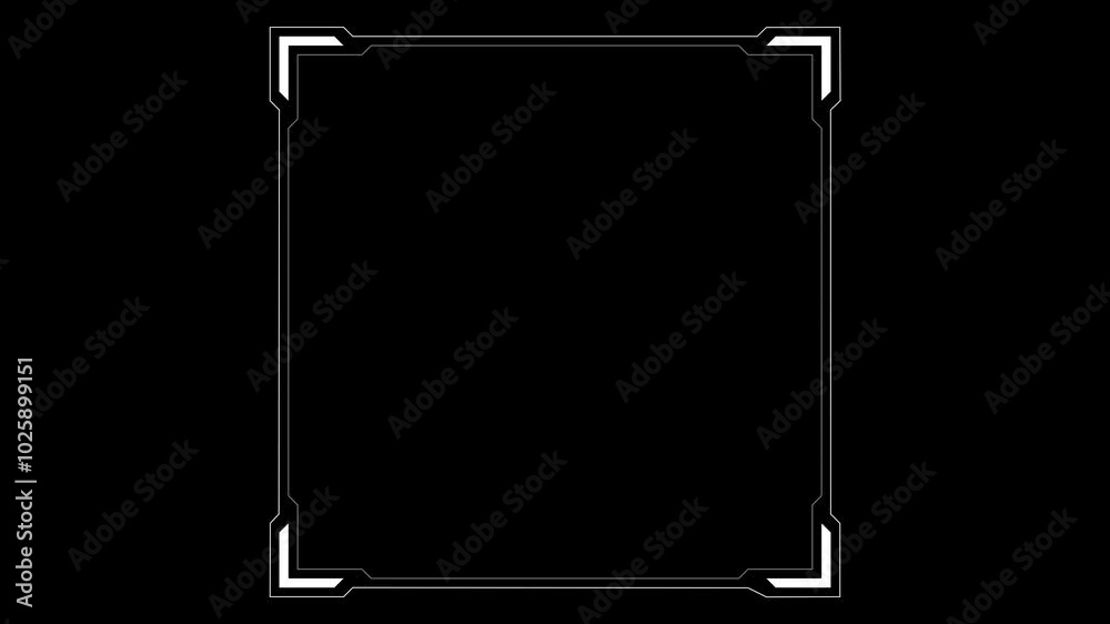 Futuristic digital HUD cyber frame technology for video overlay templates.