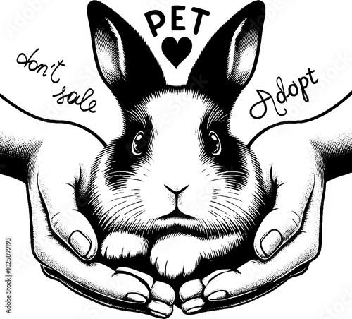 pet in human hand black and white image