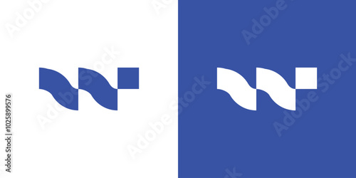 w letter icon tech logo