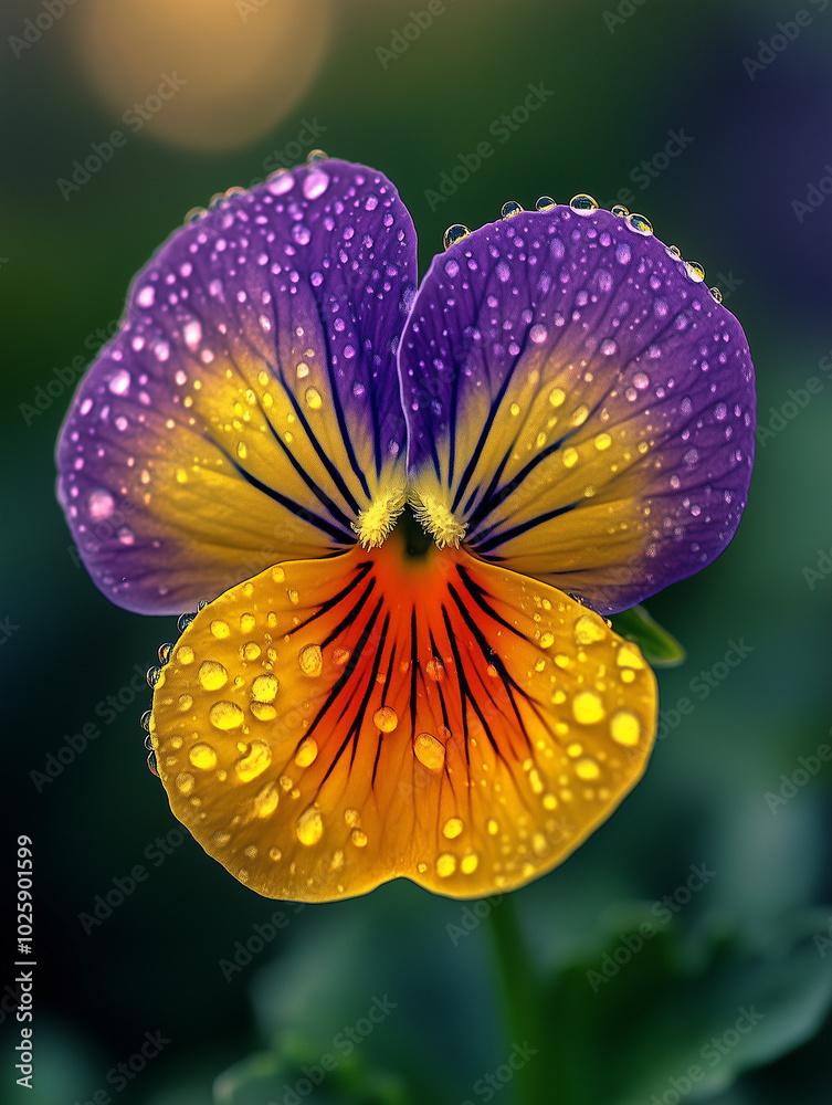 pink and purple flower with water drops