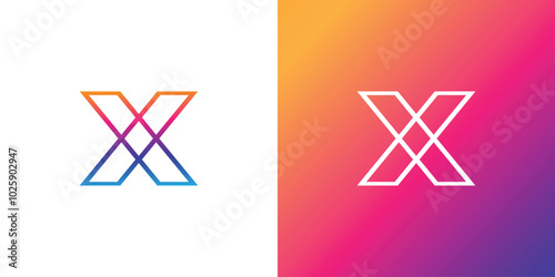 x geometric logo design