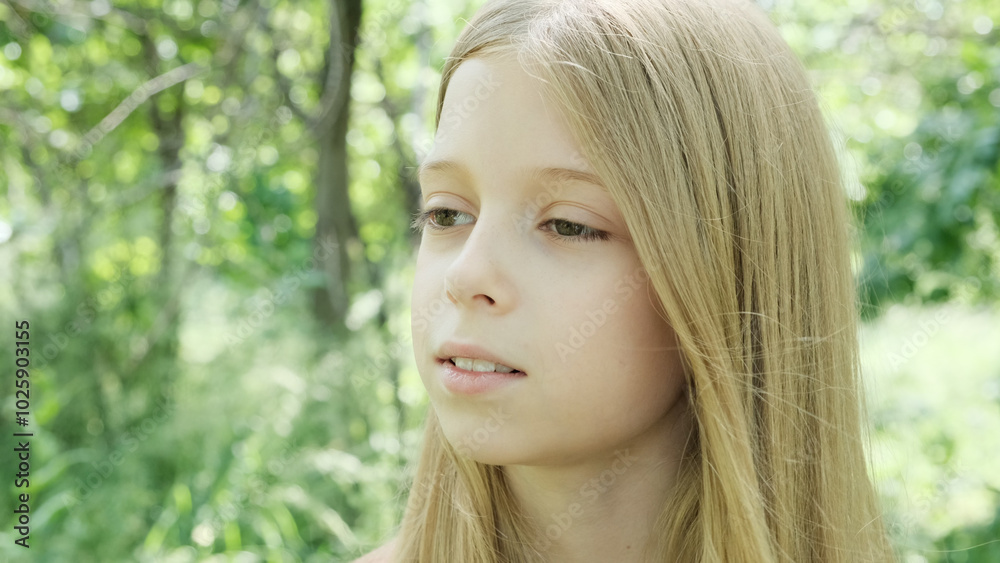 Portrait of a girl in the forest. Portrait of a girl in the forest.