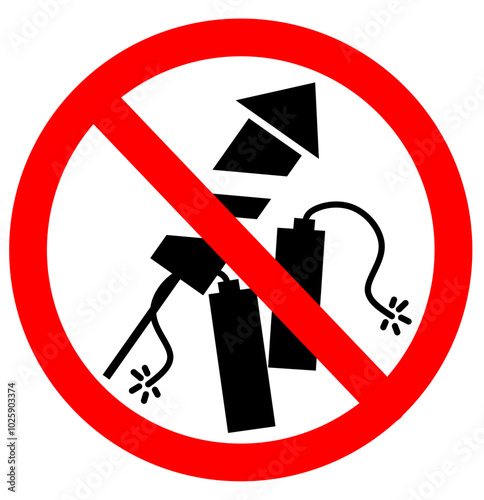 No firework sign, prohibition sticker