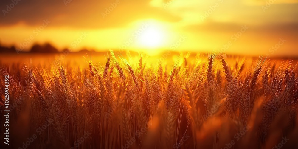 Golden wheat field bathed in the warm glow of the setting sun, representing abundance, harvest, and the beauty of nature. Golden wheat field bathed in the warm glow of the setting sun, representing abundance, harvest, and the beauty of nature.