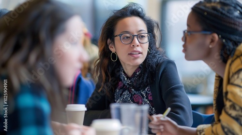 Close-up of diverse professionals sharing ideas during a meeting