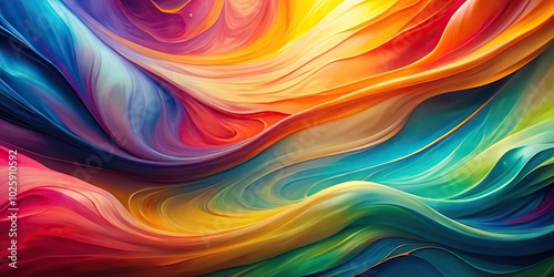 Colorful abstract painting with a smooth and silky texture