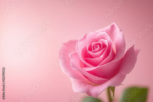 pink rose on wooden background