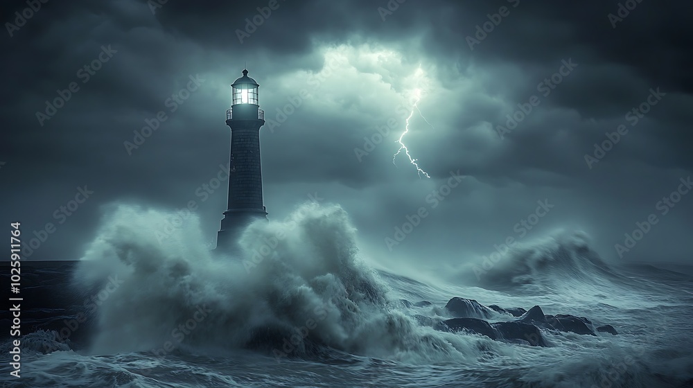 A powerful storm surge slamming into a lighthouse during a coastal storm, with massive waves crashing over the rocks and heavy rain pouring down. A powerful storm surge slamming into a lighthouse during a coastal storm, with massive waves crashing over the rocks and heavy rain pouring down.