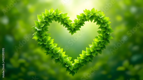 heart from green leaves