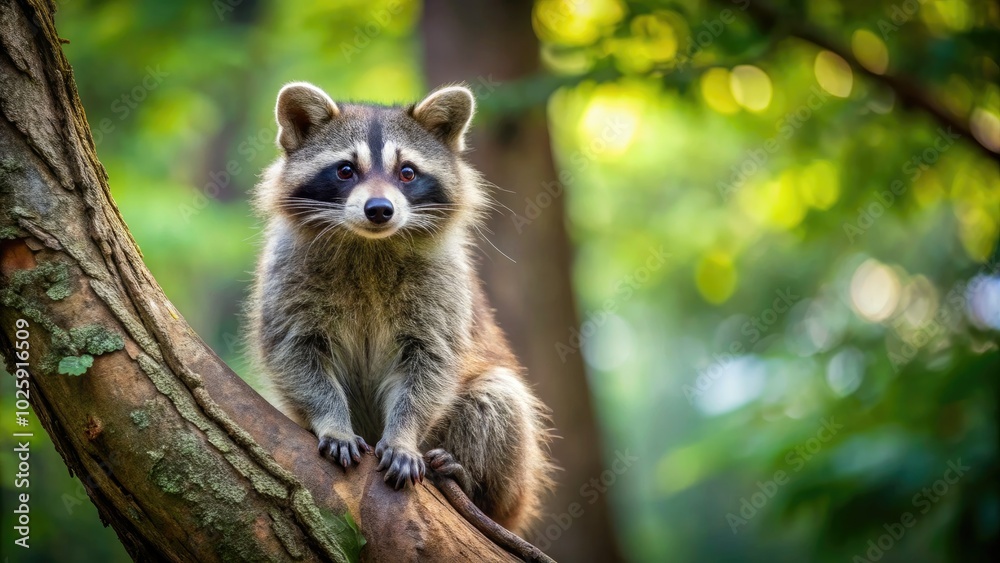 A curious raccoon scampers up a tree, playfully exploring nature while delighting in its surroundings, showcasing the charm and mischief of this lively creature. A curious raccoon scampers up a tree, playfully exploring nature while delighting in its surroundings, showcasing the charm and mischief of this lively creature.