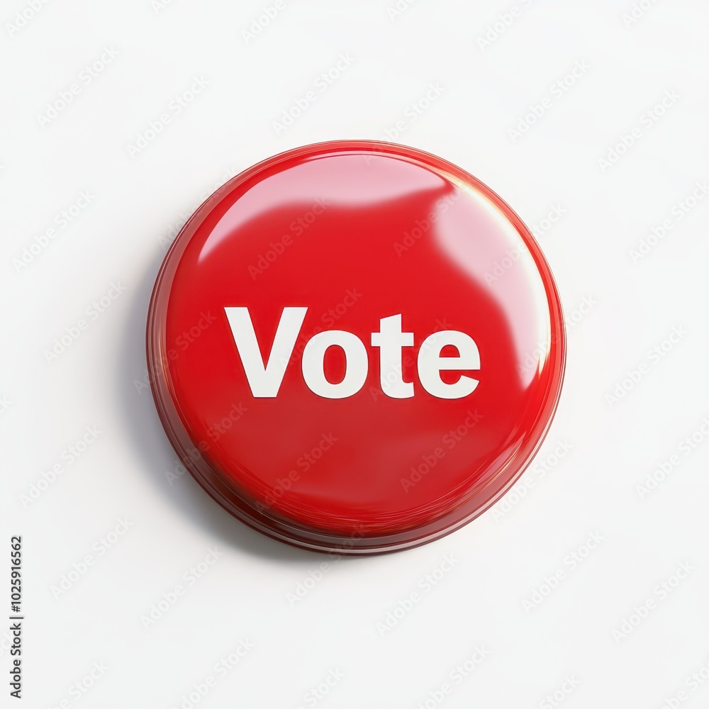 Red Vote Button - 3D Render - Election Symbol - Political Campaign - Democracy Concept Red Vote Button - 3D Render - Election Symbol - Political Campaign - Democracy Concept