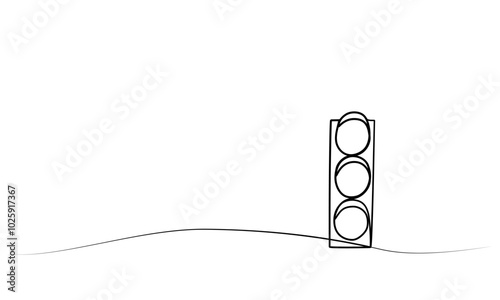Continuous drawing of a traffic light with one line. vector illustration.