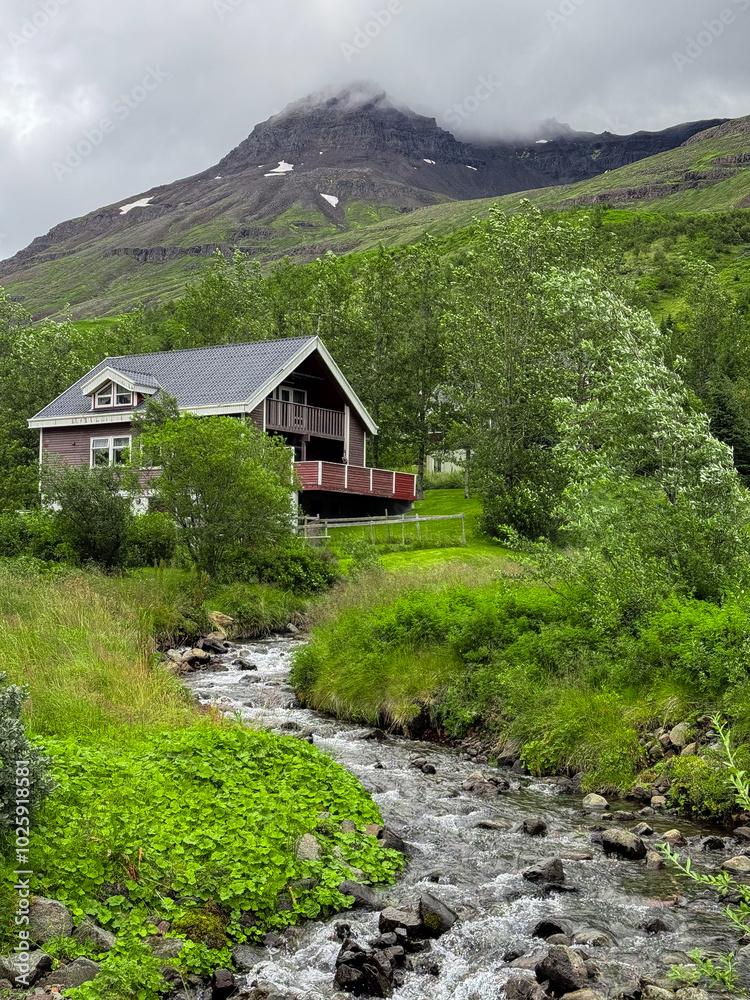 Seyðisfjörður town landscape, Iceland Seyðisfjörður town landscape, Iceland
