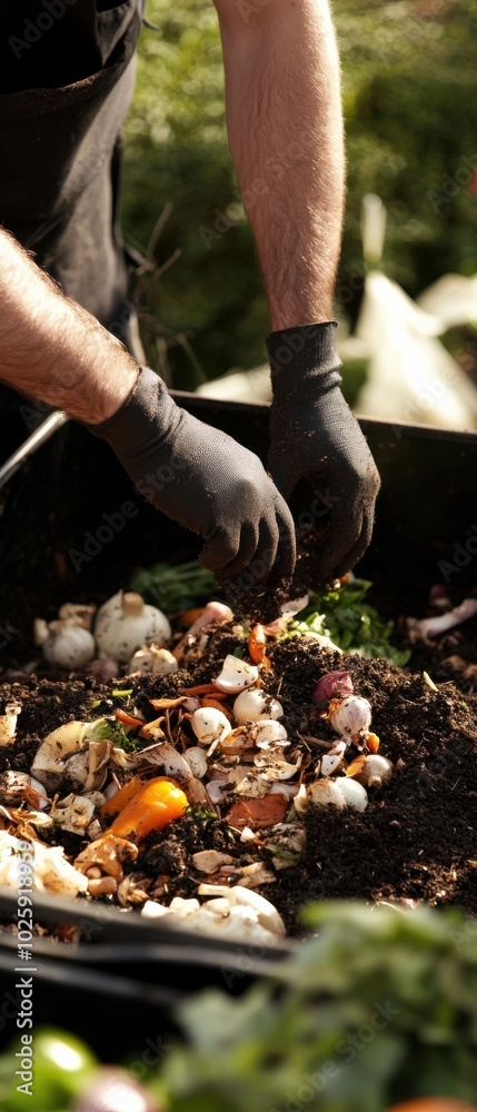 Composting organic waste in a sustainable garden Composting organic waste in a sustainable garden