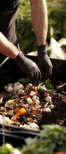 Wallpaper Mural Composting organic waste in a sustainable garden Torontodigital.ca