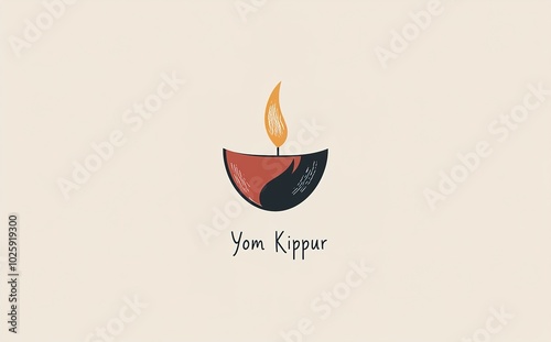 Yom Kippur Celebration or Wish You a Blessed Day Vector Illustration. photo