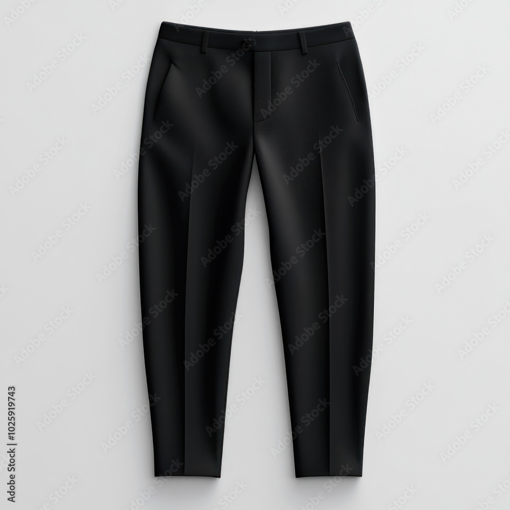 Black high-waisted wool trousers.