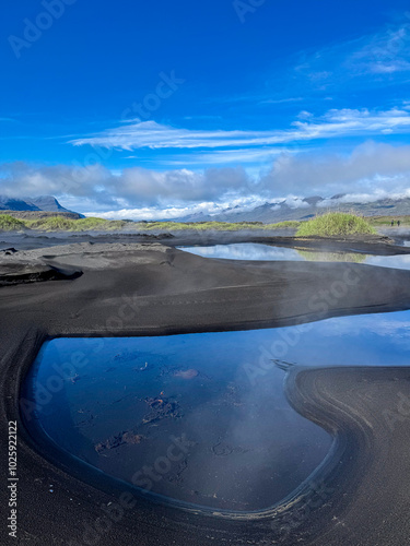 Úlfseyjarsandur, Black Beach Near Djúpivogur in Iceland