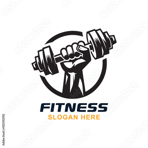 fitness  logo silhouette on white background