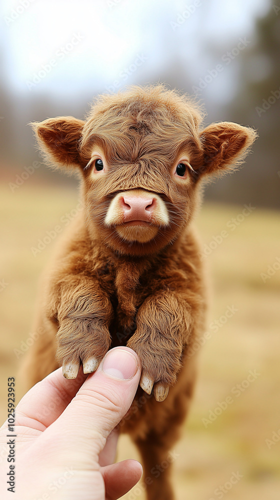 Fototapeta premium cow in a hand
