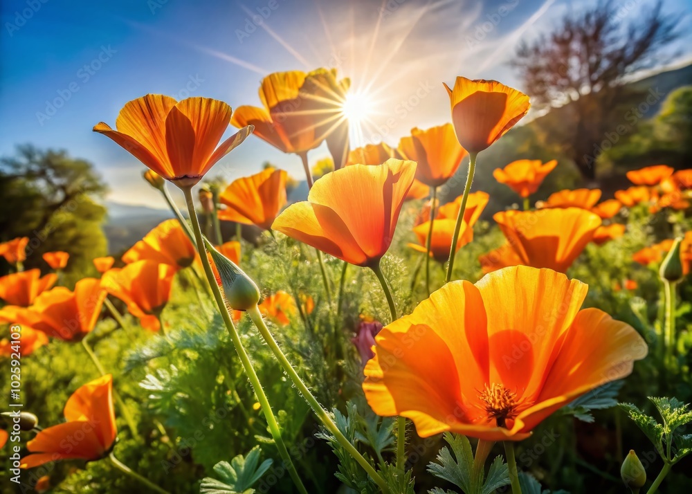 California Poppy in Bloom: A Candid Capture of Nature's Beauty California Poppy in Bloom: A Candid Capture of Nature's Beauty