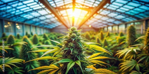 Cannabis Sativa Flower Bud in Greenhouse - Urban Exploration Photography for Herbal Medicine