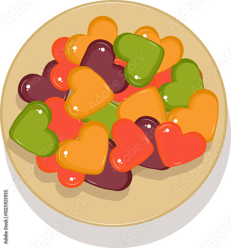 vector illustration of chewy jelly candy fruit