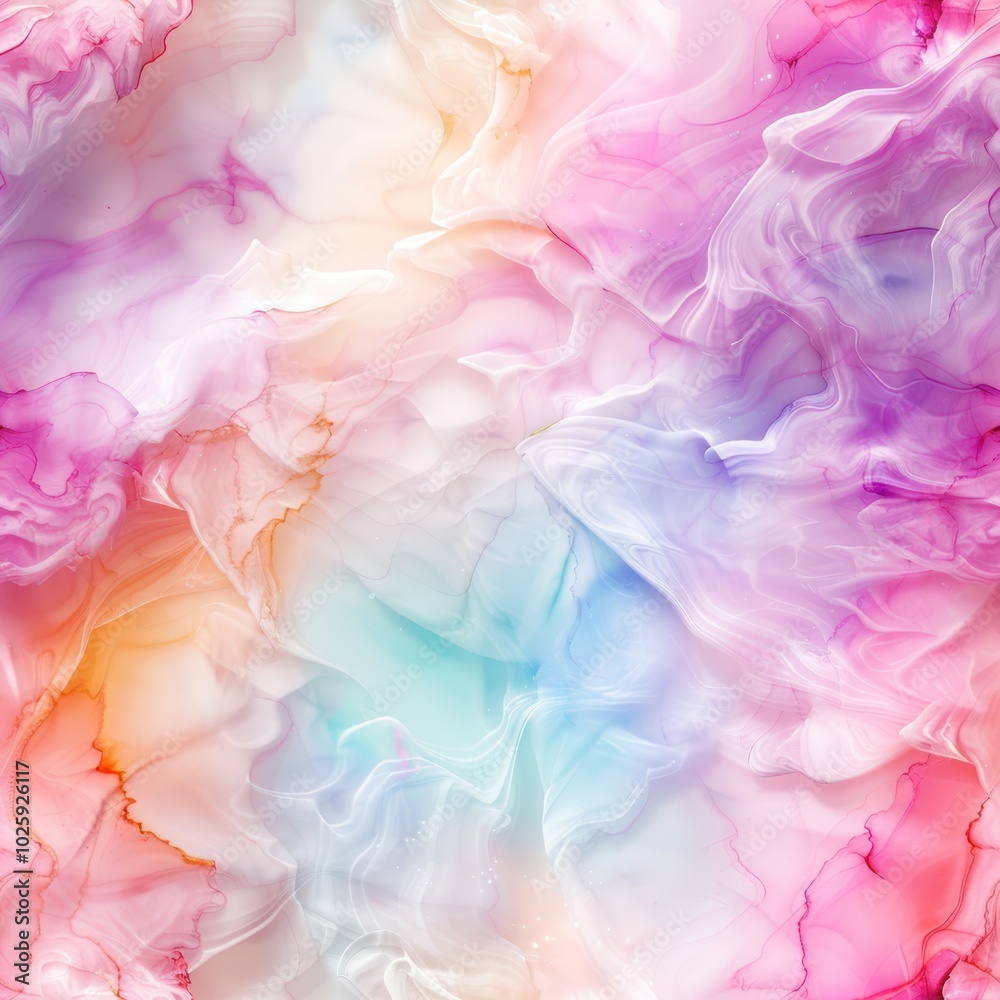 Fototapeta premium A vibrant, abstract background featuring soft swirls of pink, purple, and orange colors, creating a dreamy, ethereal effect.