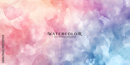 Abstract Watercolor Background with Pink, Purple, and Blue Hues