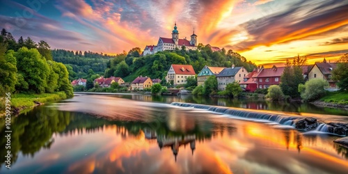 Captivating Long Exposure of Ladek Zdroj's Serene Landscape and Scenic Beauty photo