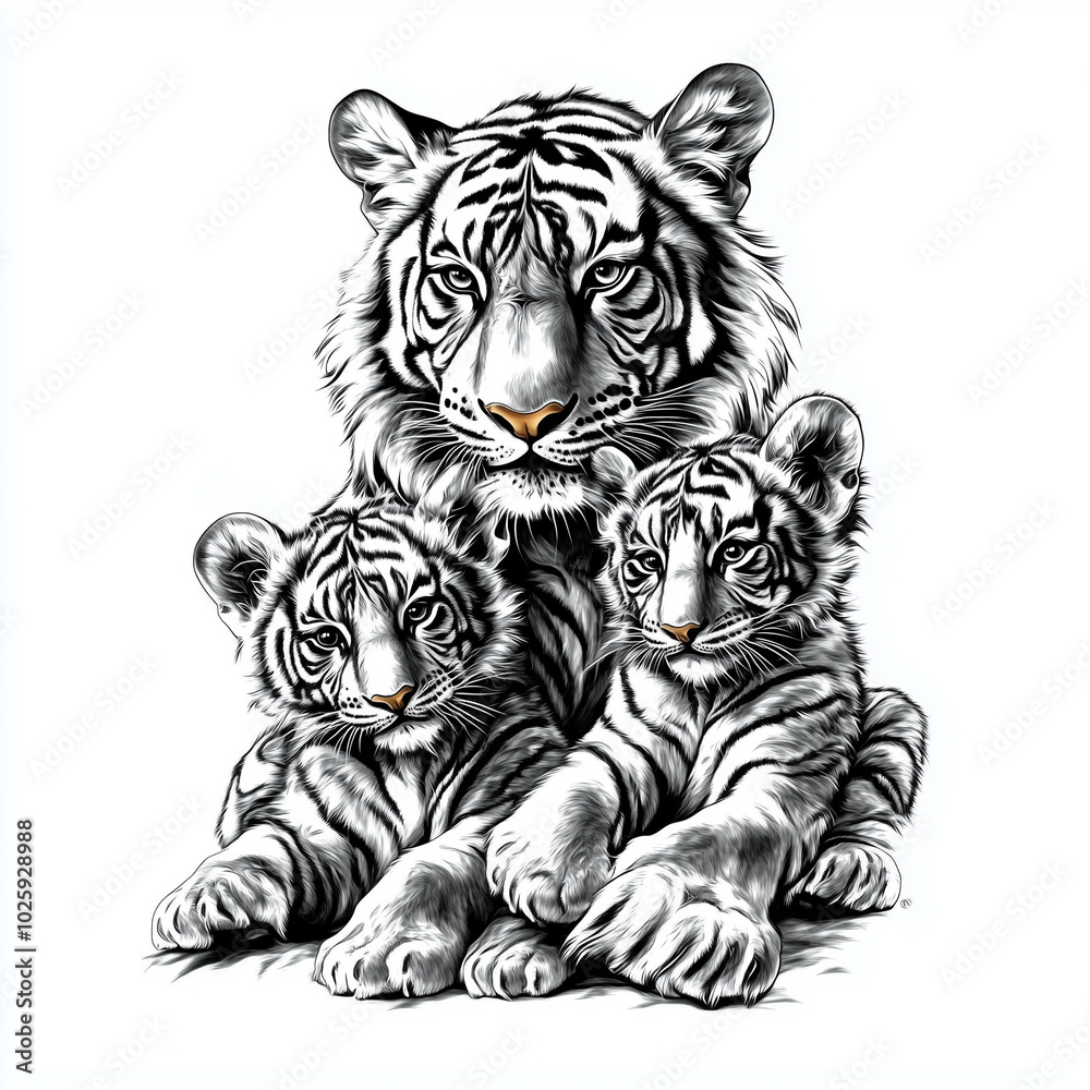 Fototapeta premium tiger on a black background