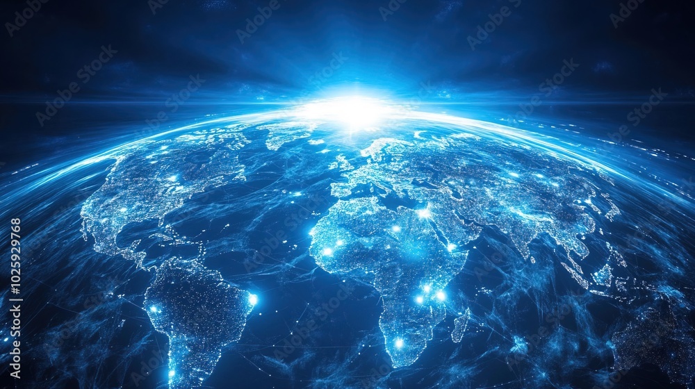 Obraz premium International data transfer and cyber technology 