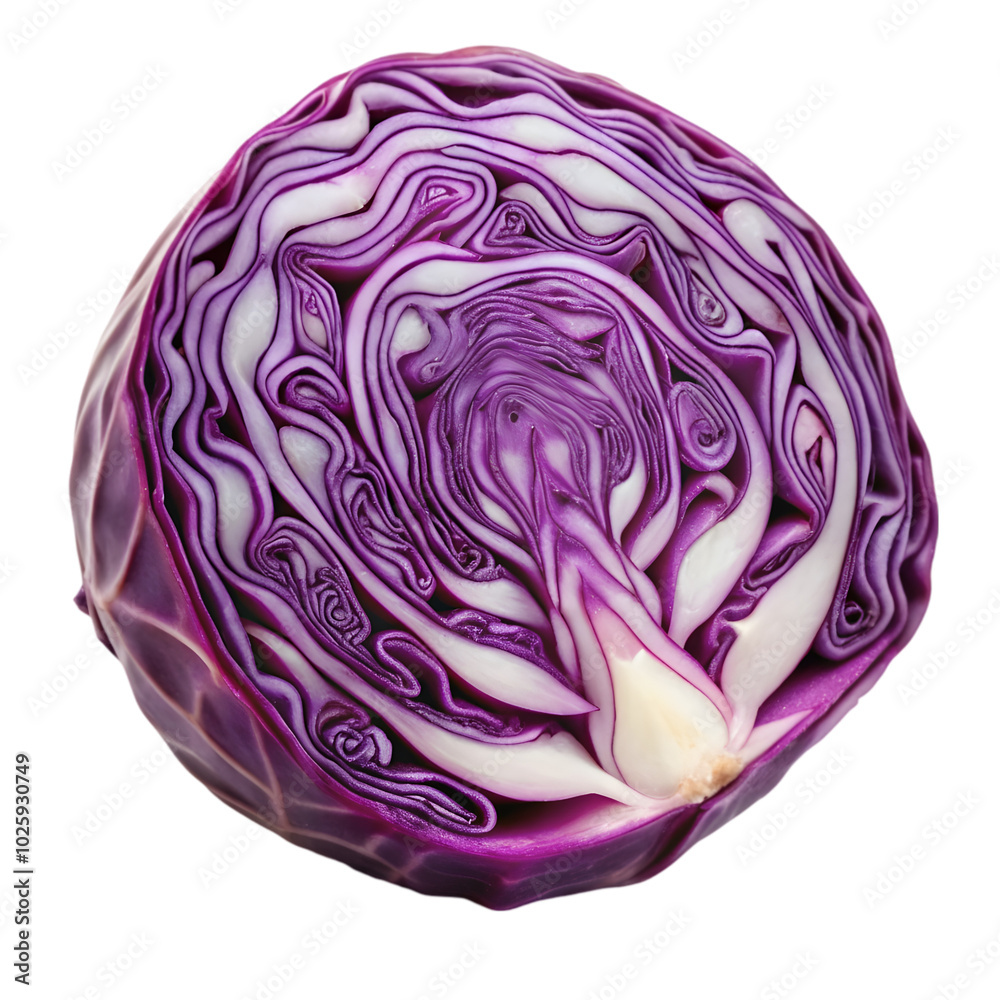 purple cabbage slice on alpha layer isolated on transparent background purple cabbage slice on alpha layer isolated on transparent background