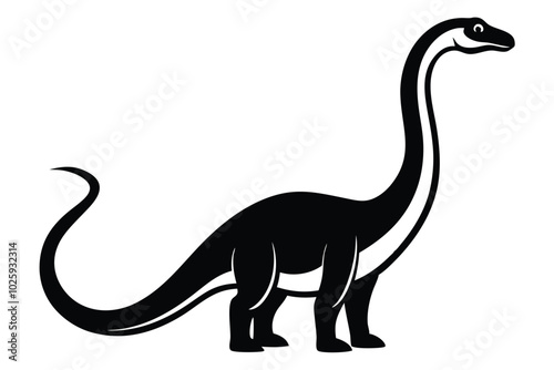 Solid color Sauropoda animal vector design