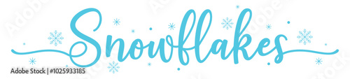 Winter Snowflakes hand lettering typography font vector illustration svg