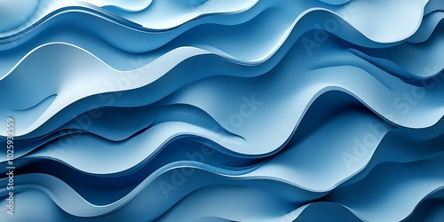 Abstract blue wave pattern with flowing shapes.